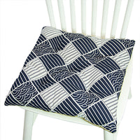 HKM-025619 Geometric Pattern Round Chair Cushion for Bay Windows, Cotton and Linen, 40x40 cm