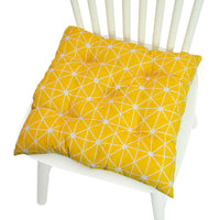 HKM-025619 Geometric Pattern Round Chair Cushion for Bay Windows, Cotton and Linen, 40x40 cm