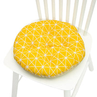 HKM-025619 Geometric Pattern Round Chair Cushion for Bay Windows, Cotton and Linen, 40x40 cm