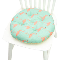 HKM-025619 Geometric Pattern Round Chair Cushion for Bay Windows, Cotton and Linen, 40x40 cm