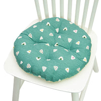 HKM-025619 Geometric Pattern Round Chair Cushion for Bay Windows, Cotton and Linen, 40x40 cm