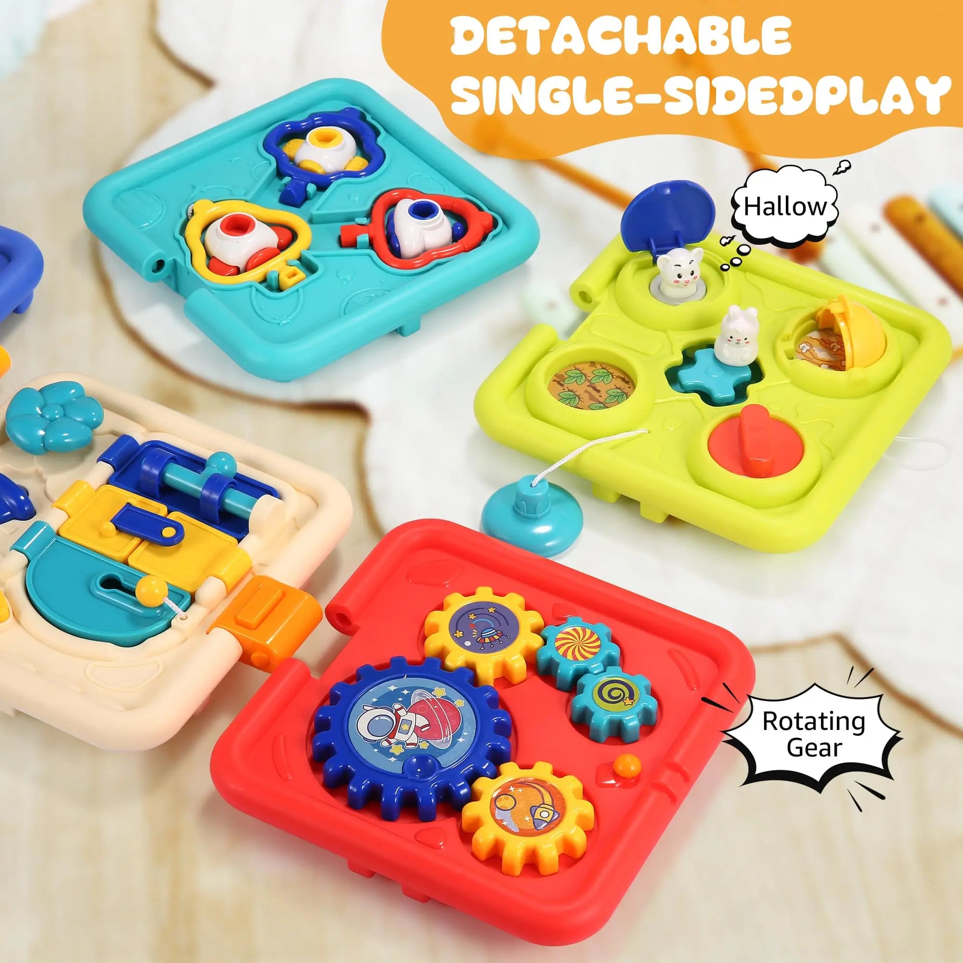 Multifunctional Montessori Sensory Learning Activity Cube for Kids - EPT 6 in 1 Educational Toy