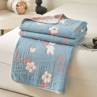 HKM-025811 Cotton Six-Layer Gauze Blanket with Geometric Pattern – Multiple Sizes Available