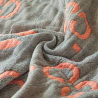 HKM-025811 Cotton Six-Layer Gauze Blanket with Geometric Pattern – Multiple Sizes Available