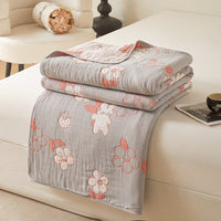 HKM-025811 Cotton Six-Layer Gauze Blanket with Geometric Pattern – Multiple Sizes Available