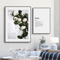 HKM-025811 Elegant English Alphabet Mural for Modern Dining and Living Spaces with Framed Canvas Art