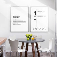 HKM-025811 Elegant English Alphabet Mural for Modern Dining and Living Spaces with Framed Canvas Art