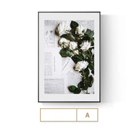 HKM-025811 Elegant English Alphabet Mural for Modern Dining and Living Spaces with Framed Canvas Art