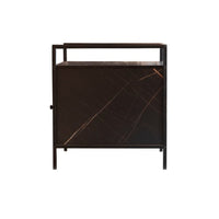 HKM-025811 Hidden Litter Box Furniture with Storage and Ventilation in Antique Black