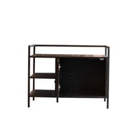 HKM-025811 Hidden Litter Box Furniture with Storage and Ventilation in Antique Black