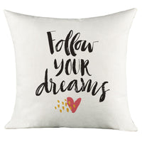 HKM-025875 Character Language Digital Print Linen Cushion Cover - 45x45cm