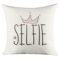 HKM-025875 Character Language Digital Print Linen Cushion Cover - 45x45cm