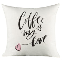 HKM-025875 Character Language Digital Print Linen Cushion Cover - 45x45cm