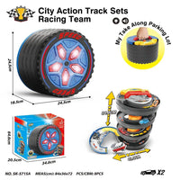 HKM-026067 Creative Parking Lot Toy Set with Diecast Cars and Light Music for Children