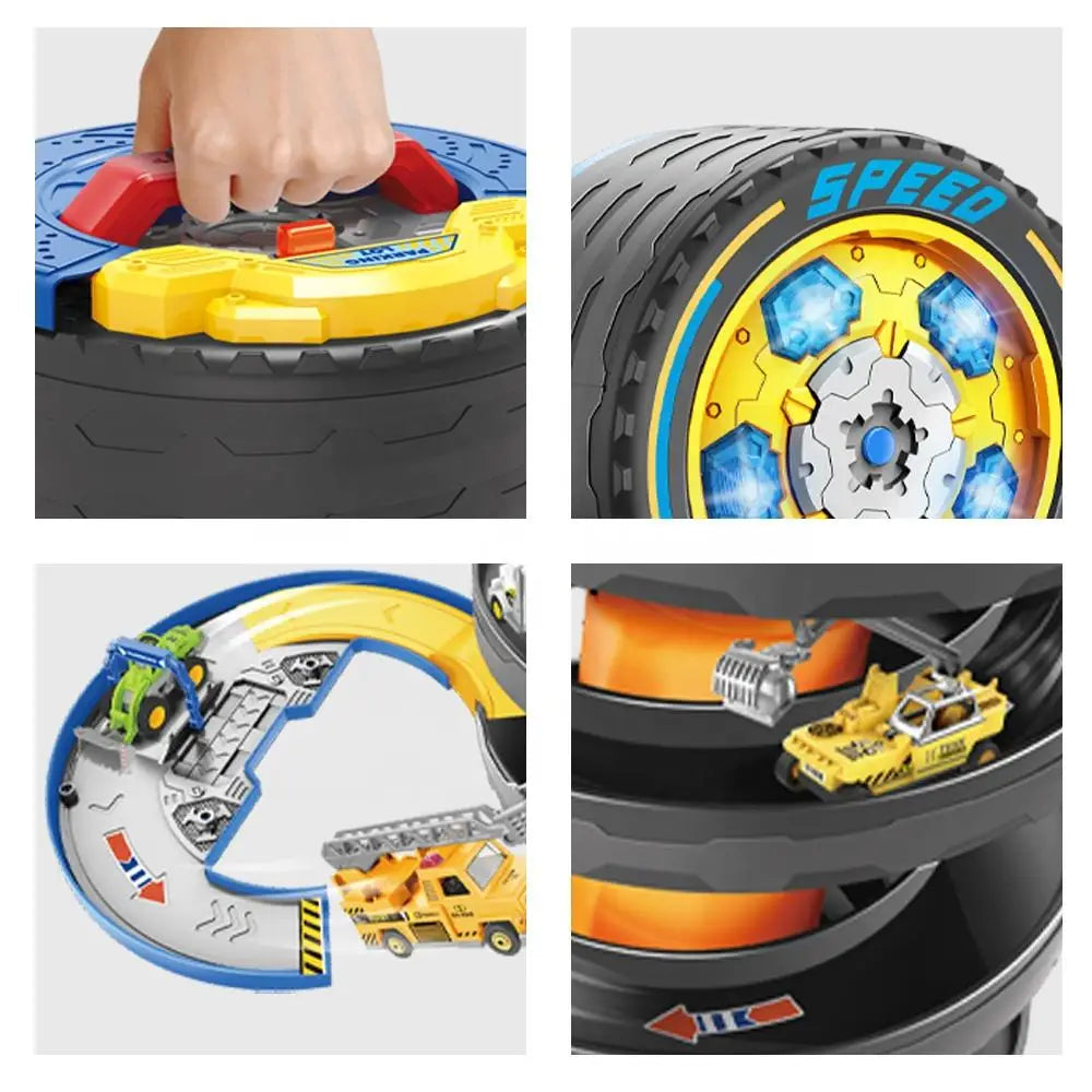 HKM-026067 Creative Parking Lot Toy Set with Diecast Cars and Light Music for Children