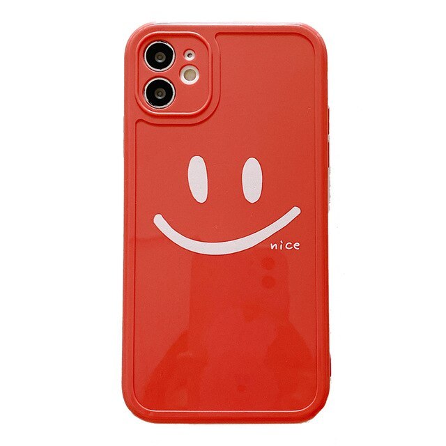 HKM-026067 Smiley Design TPU Phone Case for iPhone 12, 11, X, XS, XR, 8, 7 Series