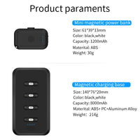 HKM-026195 Magnetic Charging Mini Capsule Power Bank with LED Flashlight - 8000mAh Capacity