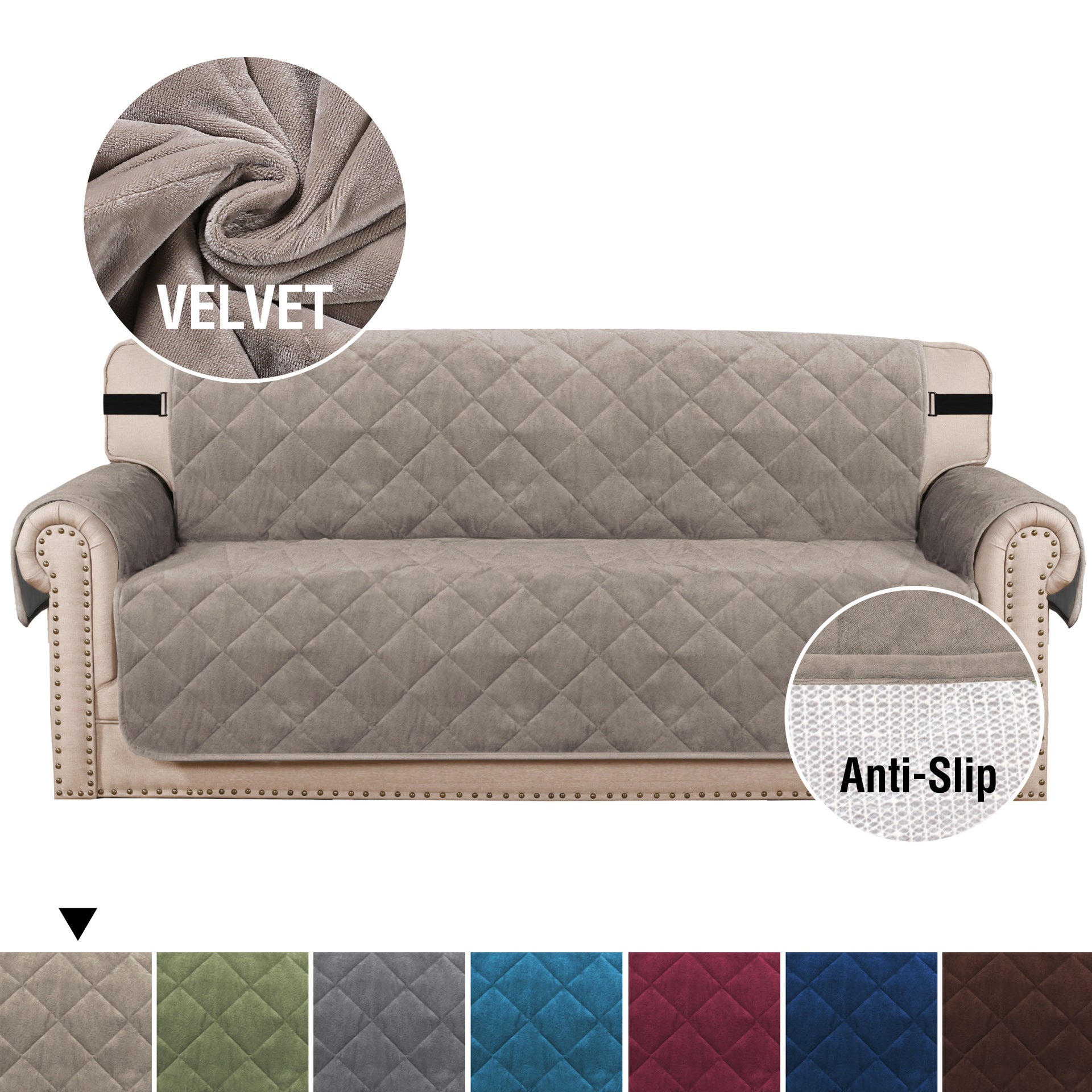 HKM-026195 Non-Slip Ultra-Soft Velvet Plush Sofa Cushion with Solid Backing for Living Room and Bedroom