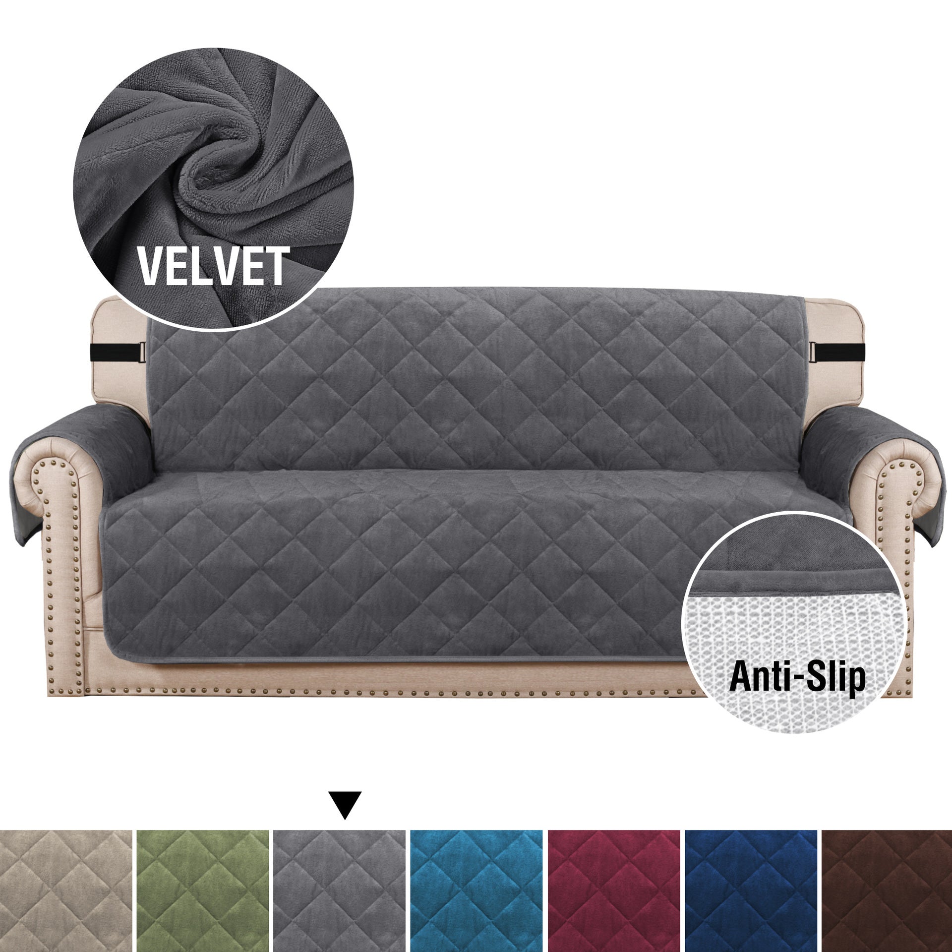 HKM-026195 Non-Slip Ultra-Soft Velvet Plush Sofa Cushion with Solid Backing for Living Room and Bedroom