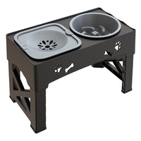 HKM-026579 Pet Stainless Steel Feeder Double Bowl Integrated Lifting Dog Bowl
