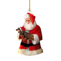 HKM-026579 Sausage Dog Christmas Decorations, Acrylic Cartoon Figurines for Home and Holiday Gifts
