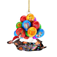 HKM-026579 Sausage Dog Christmas Decorations, Acrylic Cartoon Figurines for Home and Holiday Gifts