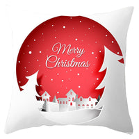 HKM-026643 Christmas Cartoon Nordic Style Peach Skin Pillowcase, 45cm x 45cm, Fashionable Home Decor