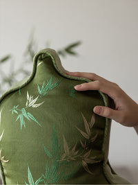 HKM-026771 Bamboo Leaf Gourd Pillow for Living Room, 35x50x7 cm, Plant and Flower Design