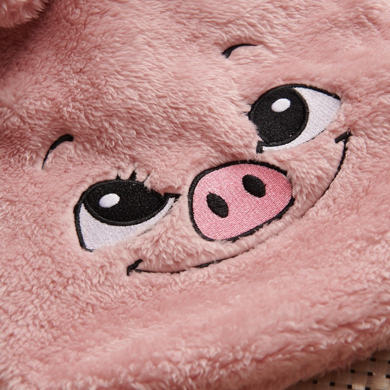 HKM-026771 Cartoon Pet Clothes in Coral Velvet for Autumn and Winter - Plush and Comfortable