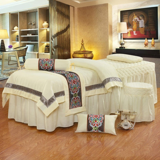 KTX-026771 Four-Piece Solid Color Polyester Fiber Bedspread Set
