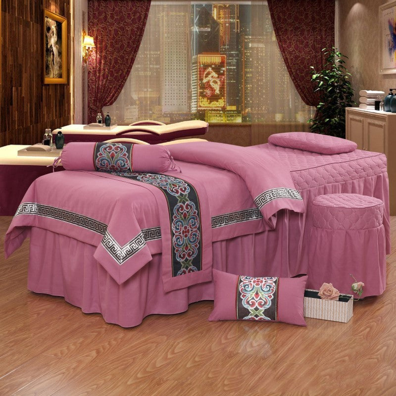 KTX-026771 Four-Piece Solid Color Polyester Fiber Bedspread Set