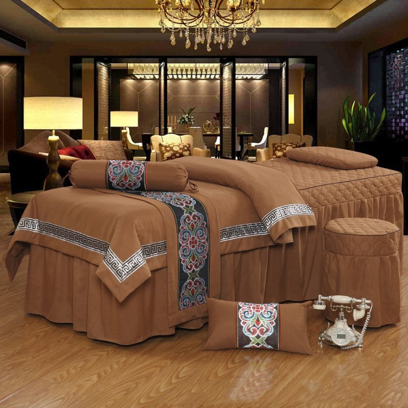 KTX-026771 Four-Piece Solid Color Polyester Fiber Bedspread Set