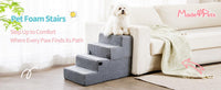 HKM-026963 Four-Step Non-Slip Foam Dog Ramp for Easy Indoor Access - Ideal for Small and Medium Pets