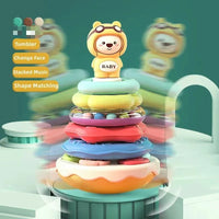 HKM-026963 Rainbow Circle Stacking Ring Tumbler Toy for Kids - Educational Music Toy for Toddlers