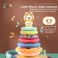 HKM-026963 Rainbow Circle Stacking Ring Tumbler Toy for Kids - Educational Music Toy for Toddlers