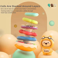 HKM-026963 Rainbow Circle Stacking Ring Tumbler Toy for Kids - Educational Music Toy for Toddlers