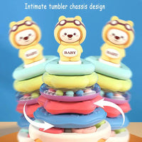 HKM-026963 Rainbow Circle Stacking Ring Tumbler Toy for Kids - Educational Music Toy for Toddlers