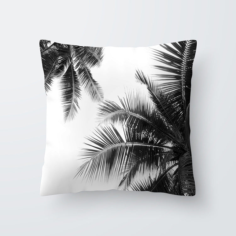 HKM-027027 Scandinavian Style Geometric Abstract Black Series Polyester Pillowcase 45x45cm