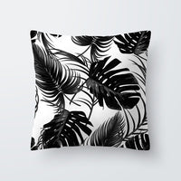 HKM-027027 Scandinavian Style Geometric Abstract Black Series Polyester Pillowcase 45x45cm
