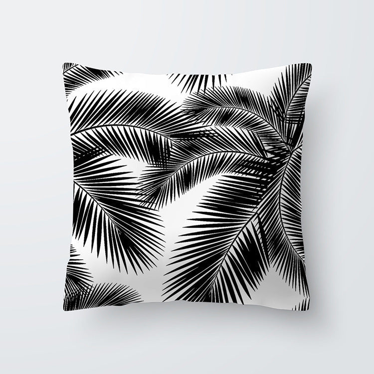 HKM-027027 Scandinavian Style Geometric Abstract Black Series Polyester Pillowcase 45x45cm