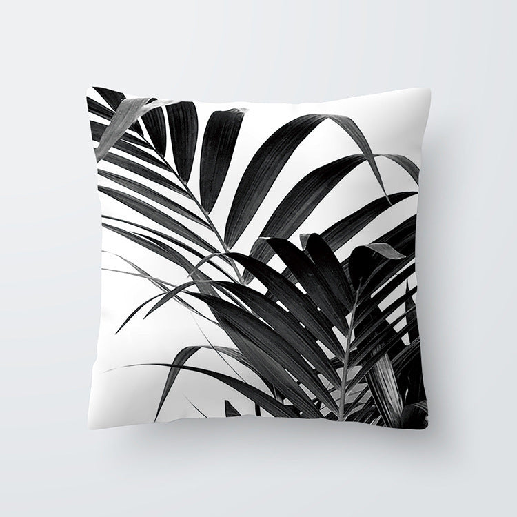 HKM-027027 Scandinavian Style Geometric Abstract Black Series Polyester Pillowcase 45x45cm