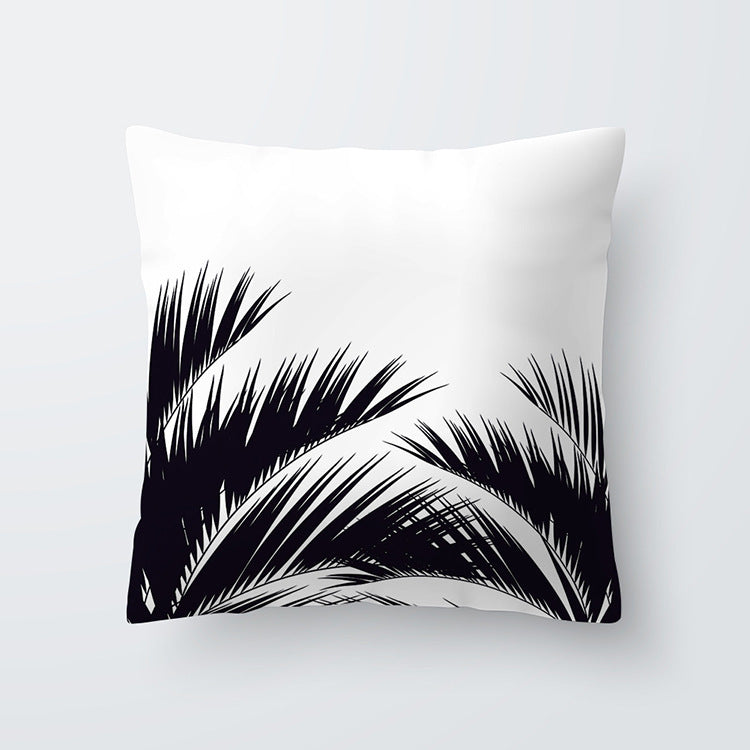 HKM-027027 Scandinavian Style Geometric Abstract Black Series Polyester Pillowcase 45x45cm