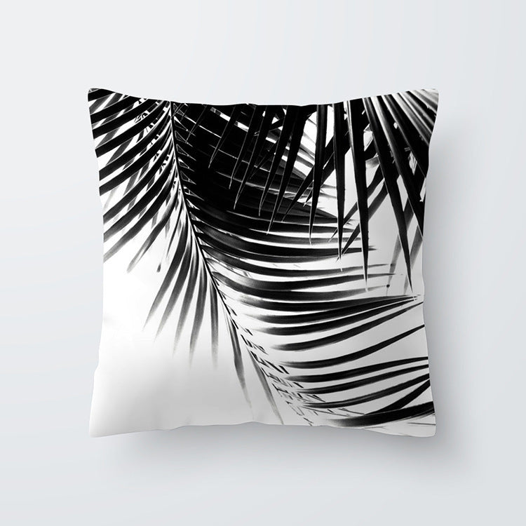HKM-027027 Scandinavian Style Geometric Abstract Black Series Polyester Pillowcase 45x45cm