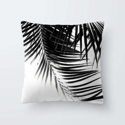 HKM-027027 Scandinavian Style Geometric Abstract Black Series Polyester Pillowcase 45x45cm