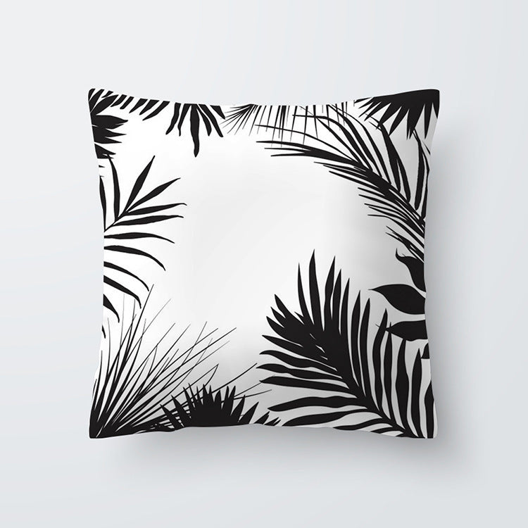 HKM-027027 Scandinavian Style Geometric Abstract Black Series Polyester Pillowcase 45x45cm
