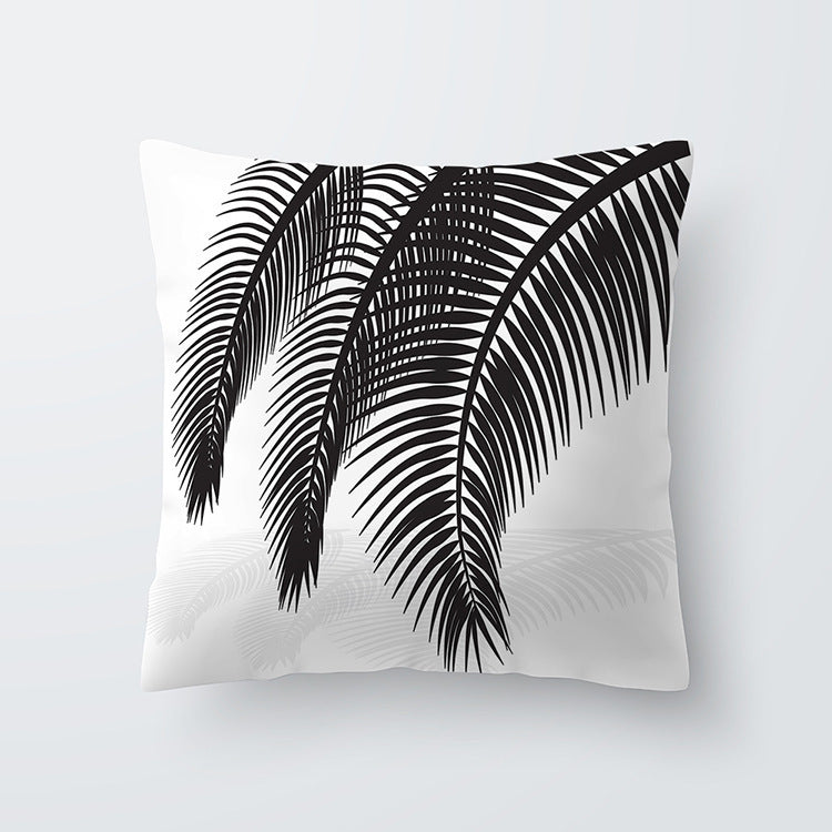 HKM-027027 Scandinavian Style Geometric Abstract Black Series Polyester Pillowcase 45x45cm
