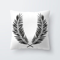 HKM-027027 Scandinavian Style Geometric Abstract Black Series Polyester Pillowcase 45x45cm