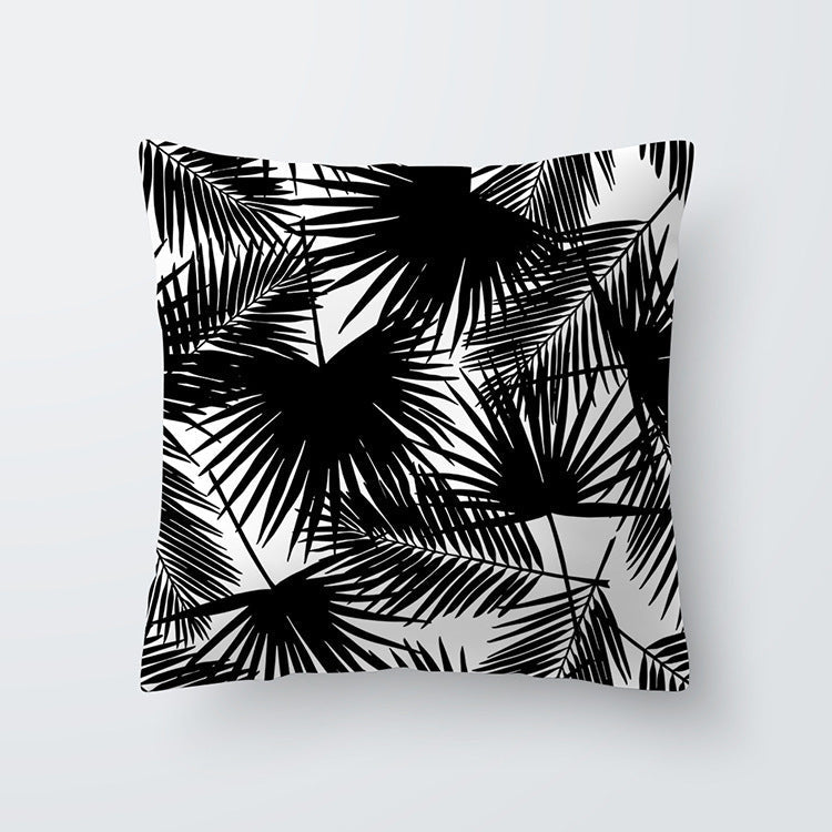 HKM-027027 Scandinavian Style Geometric Abstract Black Series Polyester Pillowcase 45x45cm