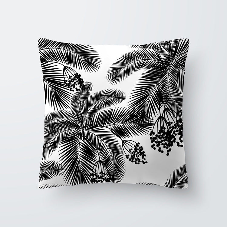 HKM-027027 Scandinavian Style Geometric Abstract Black Series Polyester Pillowcase 45x45cm
