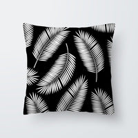 HKM-027027 Scandinavian Style Geometric Abstract Black Series Polyester Pillowcase 45x45cm
